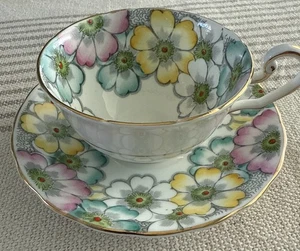 Victoria C&E Bone China England Teacup & Saucer Set  "Annette" Floral - Picture 1 of 12