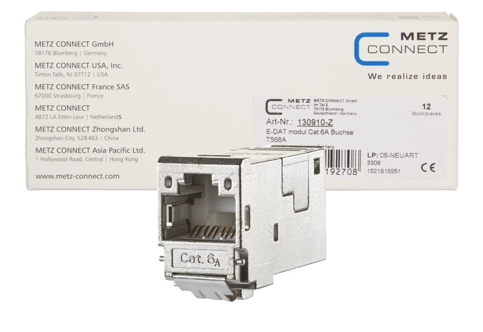 METZ CONNECT RJ45-Einbaumodul E-Dat CAT 6a (130910-I)