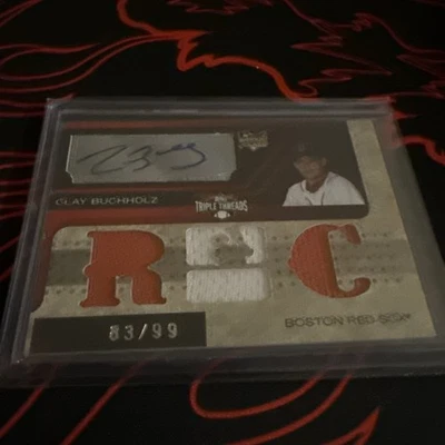 2008 Topps Triple Threads - Triple Reliquia Autógrafo Clay Buchholz #150 BOS/99 Foto 1 de 2