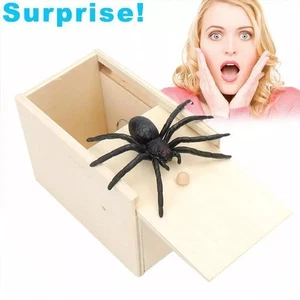 Broma Madera Araña Scare Box Práctico Broma Juguete Divertido Madera Caja Juego - Imagen 1 de 9