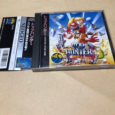 SNK Top Hunter Neo Geo CD NCD Japan Rare Obi Card Box Included Ltd Edition - Image 1 of 3