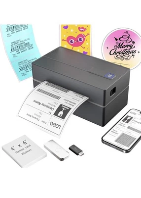 Bluetooth Thermal Shipping Label Printer: 4x6 Wireless Mini Clear Label Maker... - Image 1 of 4