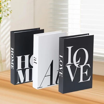 Caja de cartón hágalo usted mismo de libros falsos decorativos de 3 piezas para sala de estudio café oficina Foto 1 de 4