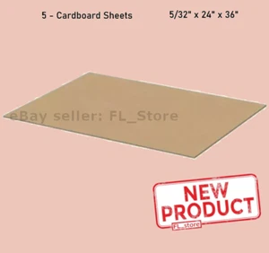 5 PACK Corrugated Cardboard Sheets Kraft 5/32" x 24" x 36 Inch Single Wall NEW - Picture 1 of 10