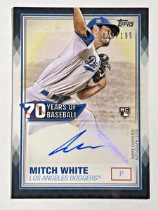 2021 Topps - Mitch White RC 70 Years of Baseball Autograph Black #/199 Dodgers - Bild 1 von 6