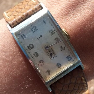 LIP Rectangular Tank Manual Wind T18 Vintage French 20mm Men Watch - Picture 1 of 11