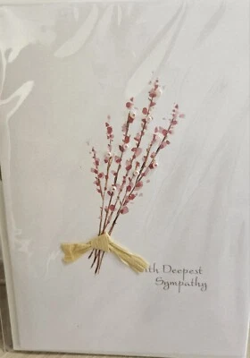 Papyrus Sympathy Card Wishing You Comfort Glass Seed Beads Blooms  - Image 1 of 4