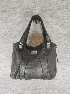 Scarleton Los Angeles Black Vegan Leather 5.5 x10.5 13.5 inches Silver Hardware - Picture 1 of 17