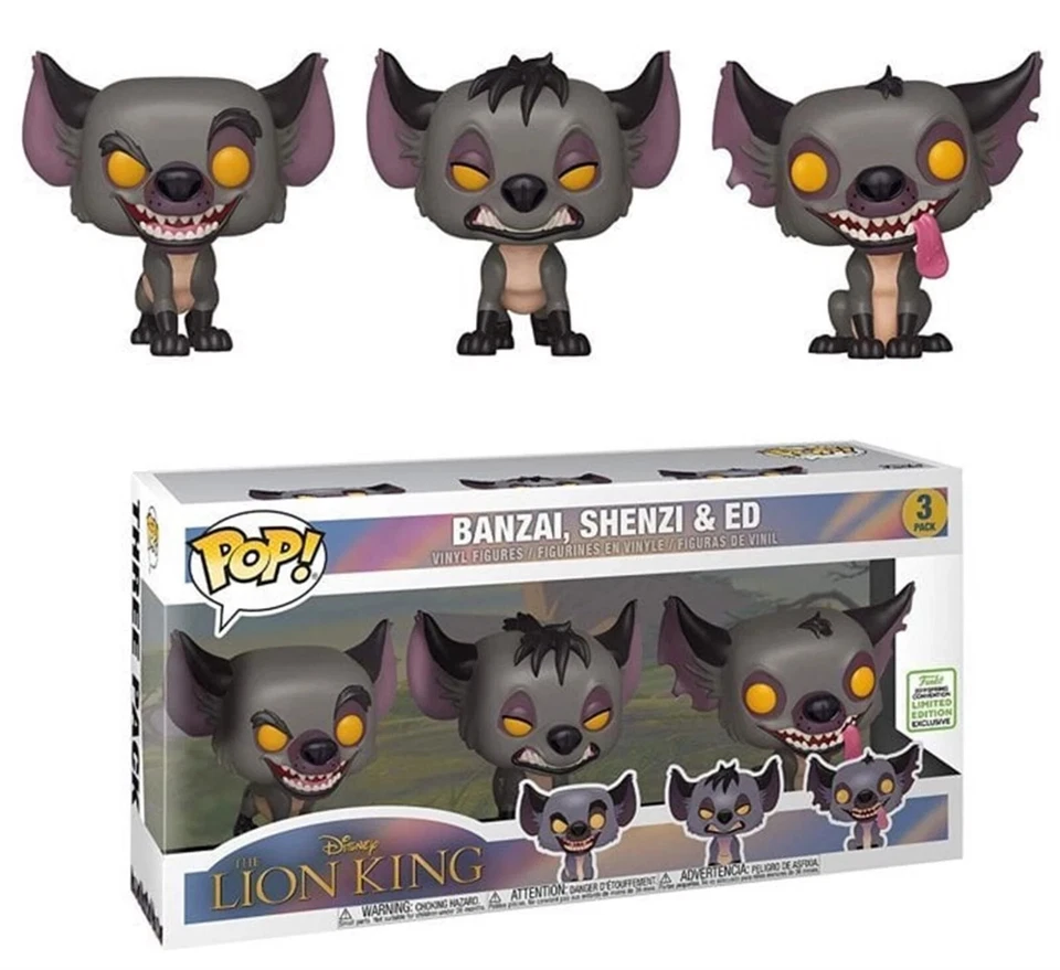 Funko Pop Disney The Lion King Banzai, Shenzi & Ed 3pk ECCC 2019 Vinyl Figure - Immagine 1 di 1