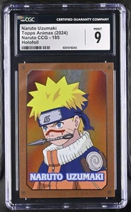 Topps Animax 2024 NARUTO UZUMAKI HOLOFOIL 185 CGC GRADED 9 MINT - Picture 1 of 2