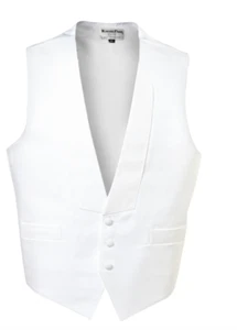 White Pique Full Back Vest and Bow Tie - Picture 1 of 3