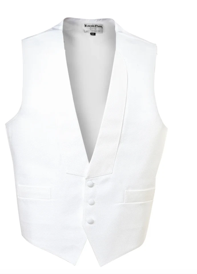 White Pique Full Back Vest and Bow Tie - Image 1 of 3