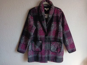 Ellen Reyes Women's Pink Fuschia-Black Jacket/Coat Size XL NWT - Picture 1 of 9