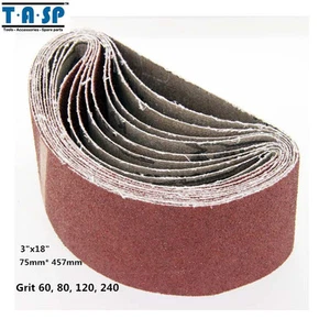 5 piezas 3""x18"" 75x457 mm arena correa 60 80 120 240 para lijadora de correa herramienta eléctrica - Imagen 1 de 3