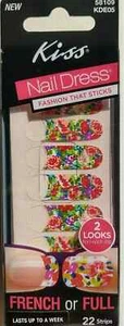LOT of 36 Kiss Nail Dress Polish Strips Applique Apps Stickers Wrap RETRO Floral - Picture 1 of 4