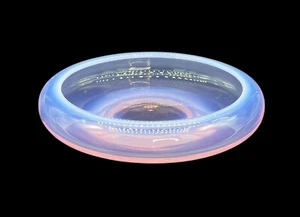 Vtg Fostoria Seascape Coral Sand/Pink 8" Flower Float Bowl Hand Blown Glass - Picture 1 of 10