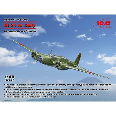 Ki-21-Ia ‘Sally’ Japanese Heavy Bomber 1:48 ICM 48196 Plastic Model Airplane Kit - Image 1 of 4