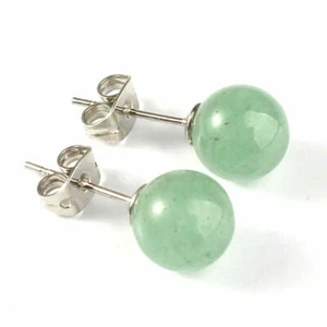 Pendientes EPIC VAULT-6mm Natural Aventurina Cuentas Redondas Mujer-Plateado - Imagen 1 de 3