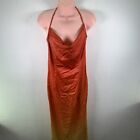 Pretty Little Thing Tall Satin Ombre Maxi Dress, Size UK 10, Orange, RRP £25