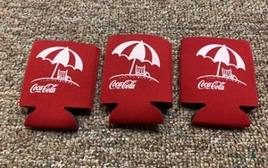 Coca-Cola Coke 12 oz Can Koozie Brand New Beach Umbrella and Chair Lot of 3 - Picture 1 of 4