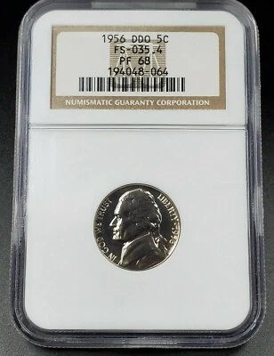 1956 Jefferson Proof Nickel Coin NGC PF68 DDO Double Die FS-035.4 FS-102 Variety - Image 1 of 4