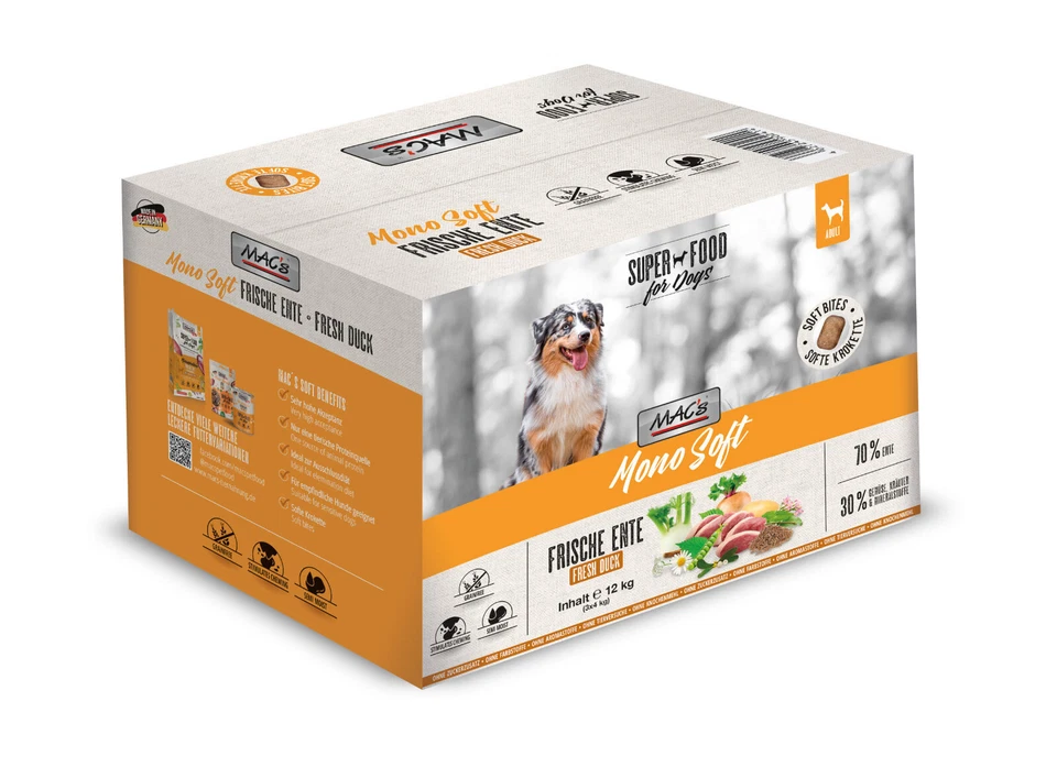 MACs Mono SOFT frische Ente 12 kg - halbfeuchtes Hundefutter - Bild 1 von 1