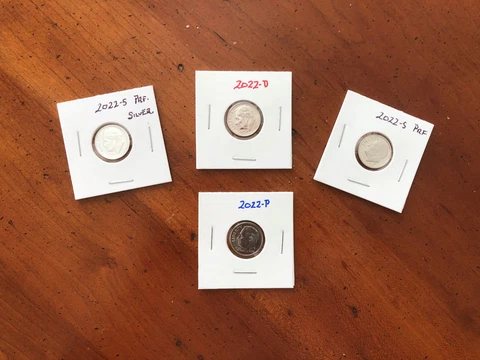2020 P/D/S/S Roosevelt Silver/Clad Proof Dimes + BU Philly Denver - 4 Coin Set Cover