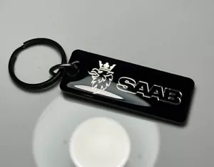 Saab Key Chain Black / Silver 9-3 Sonett 900SE Monte Carlo Quantum Toad Made in - Picture 1 of 3