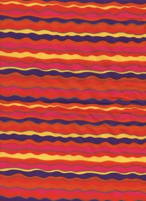 44" MARCUS BROTHERS *RED *ORANGE *PINK *YELLOW *PURPLE * WAVY STRIPES * 1/2 YD - Image 1 of 3