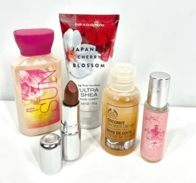 The Body Shop & Bath Body Works Lote 5 Lápiz Labial Loción Ducha Crema Fragancia Nuevo Foto 1 de 3