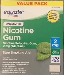 Equate Nicotine Gum Value Pack Mint Flavor 2mg 170 Pieces 07/2026 - Picture 1 of 1
