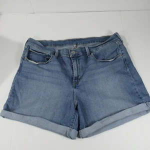 Levi's Blue Denim Womens Size 33 Regular Solid Mid Length Boyfriend Shorts - Picture 1 of 11