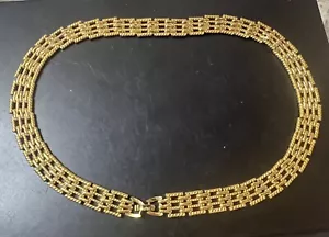 VINTAGE GOLD TONE SIGNED NAPIER MULTI LINK Woven CHAIN NECKLACE 17" Rope NICE - Picture 1 of 7