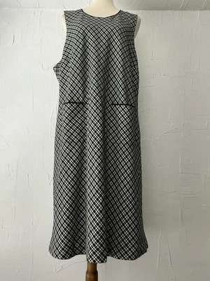 Vestido para mujer Plus 22W Shift Jumper negro/blanco forrado a cuadros multifuncional clásico Foto 1 de 4