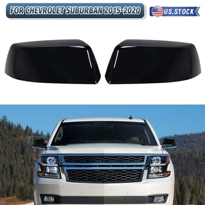 For GMC Yukon/ Yukon XL 2015-2020 Glossy Black  Side Wing Mirror Cover 22913963 Foto 1 de 4