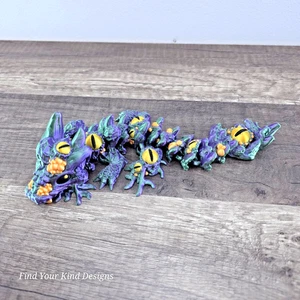 Dragón Infestado Impreso en 3D 9.25" Juguete Articulado Flexi Fidget Regalo Halloween - Imagen 1 de 7