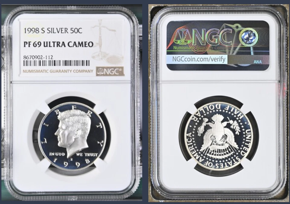 1998-S Silver PF69 UCam Kennedy Half Dollar NGC - Image 1 of 1