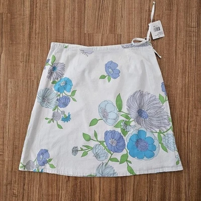 Falda Midi IZOD Azul y Verde Blanco Floral Vintage Y2K Años 90 Nueva Con Etiquetas Talla 12P Foto 1 de 4
