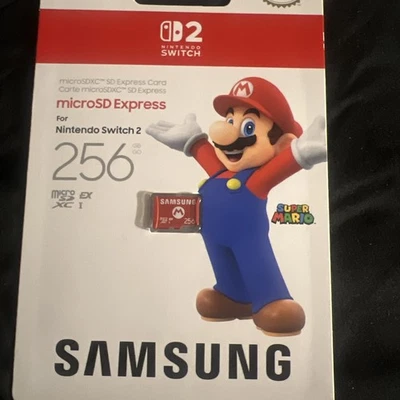 Nintendo Switch 2 Micro SD Express Card 256GB MARIO Edition Samsung New Sealed  - Image 1 of 4