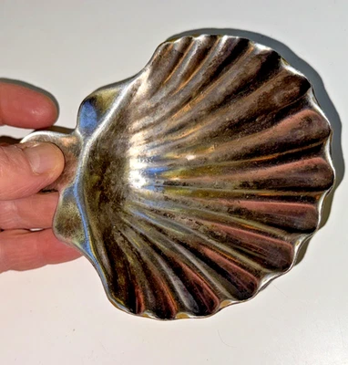 Christofle Antiguo Sommeliere Tastevin Chapado en Plata Pesada Concha de Vieira Foto 1 de 4