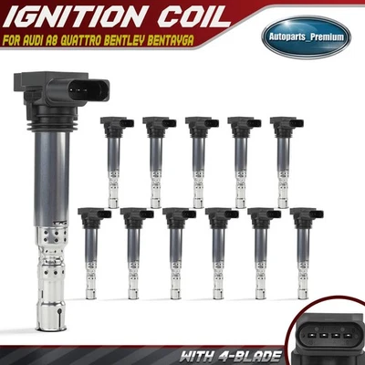 12x Ignition Coil for Audi A8 Quattro Bentley Bentayga Flying Spur Volkswagen - Image 1 of 4