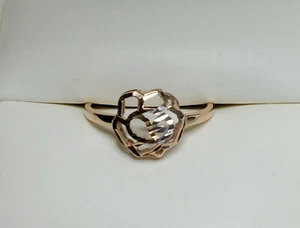 Anillo de oro talla diamante para dama ~ oro rosa/blanco de 18 quilates - Imagen 1 de 9