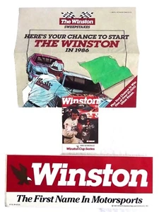 wINSTON MOTORSPORTS BUMPER STICKER 86 PAMPHLET 89 SCHEDULE RACING LOT neocurio - Picture 1 of 4