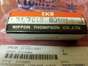 Nippon Thompson IKO LWL7C1R 60E103 Linear Slide Bearing Rail - UIC 44135802 - Picture 1 of 5