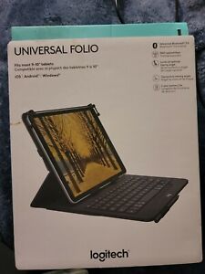 Logitech Universal Folio Keyboard Case for Tablet  9-10" - Wireless Bluetooth 