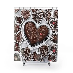 Valentine Schokolade Herzen Duschvorhänge - Bild 1 von 3