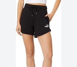 Puma Womens Essentials Black Sweat Shorts Size Large NWT - Picture 1 of 14