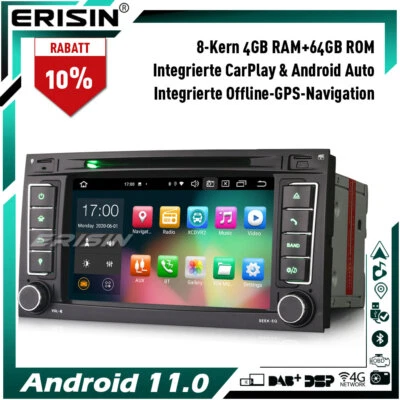 64GB Android 12 DAB+CD Autoradio GPS Navi Für VW T5 Multivan Touareg CarPlay DSP - Bild 1 von 4