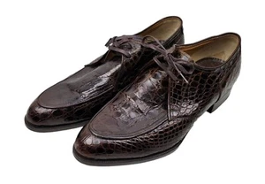 Brown Vintage Genuine Alligator Stuart McGuire Imperials Dress Shoes Men Size 7D - Picture 1 of 12