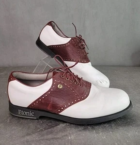 ETONIC DRI-TECH Gore-Tex Men’s Golf Shoes Color Brown White Size 9.5 Made In USA - Picture 1 of 14